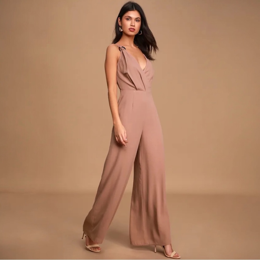 Lulus Tan Wide Leg Jumpsuit for Women NWT - Picture 4 of 10